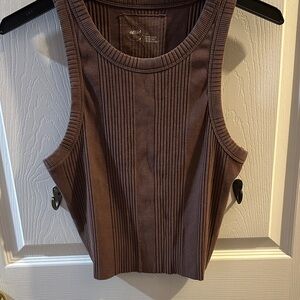 Aerie Brown Ribbed Crop Top